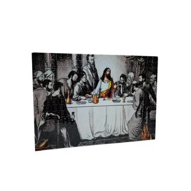 Imagem de Quebra-cabeça Santa Ceia de 300 peças Tons de Cinza  MDF - Coleção TEA