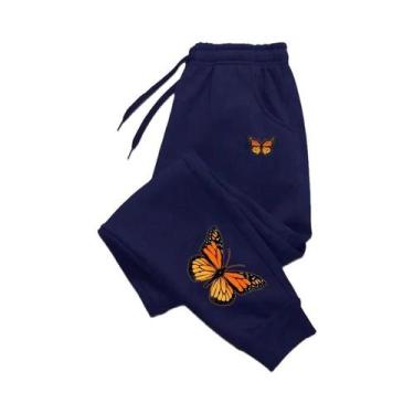 Imagem de Calças De Moletom Femininas Com Estampa De Borboleta, Casuais E Modern