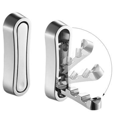 Imagem de XSGTZMJ 2 ganchos dobráveis de liga de zinco, ganchos dobráveis de liga de zinco, ganchos de parede dobráveis individuais para pendurar casaco, toalhas, cachecol, chapéu, roupão, bolsa, bolsa (prata)