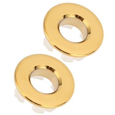 Imagem de SUNGOOYUE Tampa de Transbordamento de Pia, 2 Peças de Latão para Pia de Cozinha Guarnição Tampa de Inserção de Buraco para Banheiro de Cerâmica Padrão