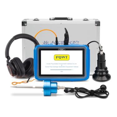Imagem de PQWT O detector profissional de vazamento de água L9000 para tubos de pressão combina localização de censo acústico e modos de detecção de gás traçador com tela sensível ao toque e profundidade de até