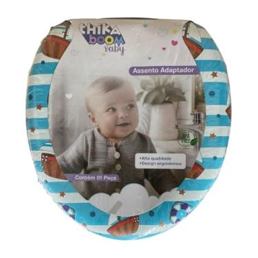 Imagem de Assento Redutor Infantil para Vaso Sanitário Azul Adaptador Anatômico para Desfralde Fácil de Limpar