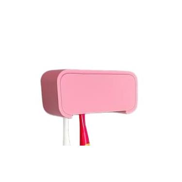 Imagem de Porta Escovas de Dente Parede – Fixação Sem Furo – Suporte Para 4 Escovas + Fita Dupla Face Forte(2 Escovas,Rosa)