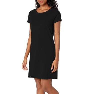 Imagem de Vestido Estilo Camisetão Básico Feminino Slim Ftiness Cores - Slim Fit