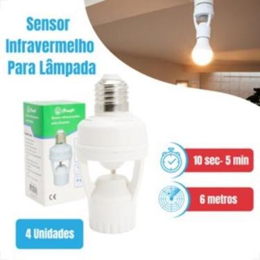 Imagem de Kit Suporte Sensor de Movimento Lâmpada Soquete E27 Bivolt Presença In