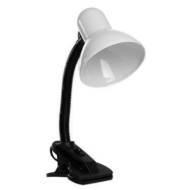 Imagem de Luminária De Mesa Com Presilha Articulada Branca Entrada E27 Bivolt Para Escritório