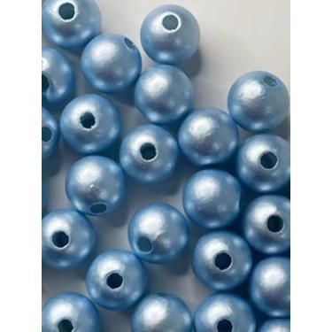 Imagem de Pérola / Azul 8mm - Aprox.210 peças - 50g - La Mode Arte e Criação