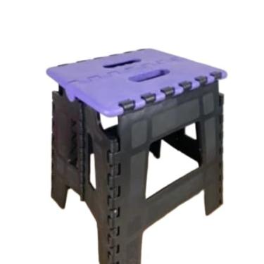 Imagem de Banquinhos - Banqueta Dobrável - De Plástico - Até 100 Kg - Resistente Para Viagem(Roxo)