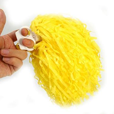 Imagem de Akozon de Líder de Torcida Pom Poms Em Laranja Vibrante, Perfeita para Esquadrões de Alegria, Eventos Esportivos, Festas e Performances (Vermelho) (Amarelo)