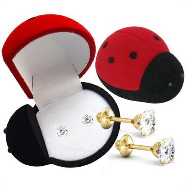 Imagem de Brinco Adulto 2º Furo Infantil Ouro 18k 4mm - Paulistana Joias