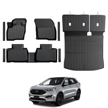 Imagem de GALVAGNITE Tapetes de chão para Ford Edge 2015-2024 2025 2026, tapetes para todos os climas, forro de porta-malas com protetores de encosto e acessórios de protetores de peitoril de porta, conjunto de