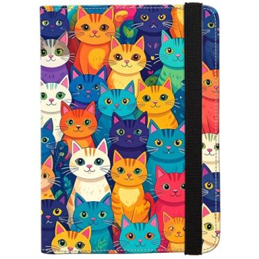 Imagem de AIRMORS Porta-passaporte, carteira de viagem com bloqueio de RFID, capa de cartão de crédito fofa para mulheres/homens, itens essenciais de viagem para meninos e meninas, Gato, Bonito