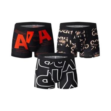 Imagem de Conjunto De 3 Peças De Boxers Esportivos Para Homens plus Size, Moda J