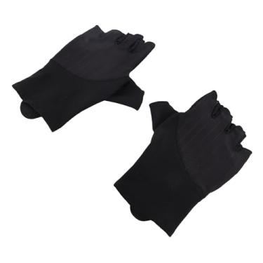 Imagem de Jiawu Luvas de Bicicleta de Meio Dedo Acolchoadas Luvas de Ciclismo Reflexivas para Treino Esportivo Preto (L)