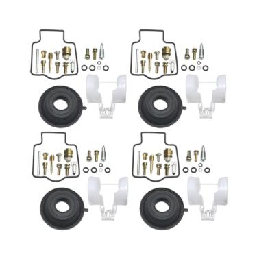 Imagem de 4 conjuntos de kit de reparo de carburador de motocicleta boia de diafragma novo ajuste para Kawasaki ZX600 Ninja ZX6R ZZR600