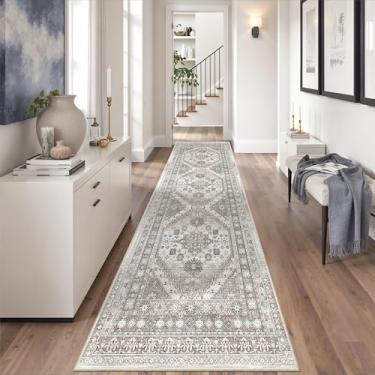 Imagem de Tapete-passadeira 0,7 x 2,4 m zesthome Lavável, tapete de entrada resistente a manchas, tapete ultrafino, antiderrapante para entrada, cozinha, lavanderia, corredor interno (marrom/bege, 0,7 x 2,4 m)