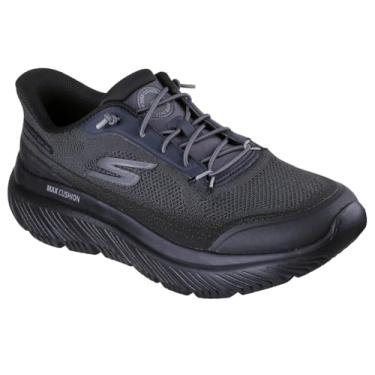 Imagem de Skechers Tênis masculino Go Walk Max amortecimento Hyper Burst Zoltar mãos livres sem cadarço, Preto/preto, 11 X-Wide