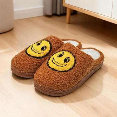 Imagem de Chinelos de rosto sorridente para mulheres e homens, retrô, confortável, quente, macio, felpudo, sem cadarço, sapatos para casa, engraçados, felizes, pequenos sorrisos, casa, inverno, espuma