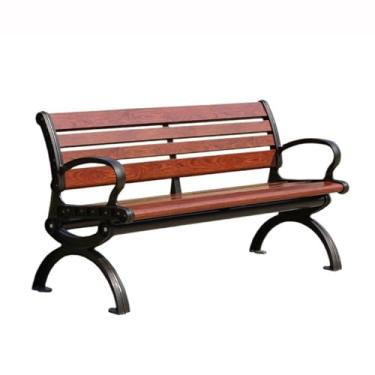 Imagem de KEG801302 Banco de jardim de alumínio marrom para lazer, banco de parque, banco de 1,5/1,8 m (grande)