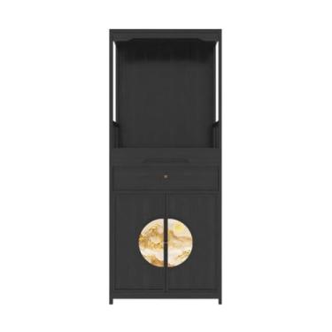 Imagem de KEG801302 Suporte de Santuário Novo Estilo Chinês Incenso de Nogueira Tributo Armário, Meditação Buda Nicho Mesa Altar (Preto)