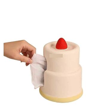 Imagem de KHUTRW3D Caixa de lenços de cerâmica moderna, sala de estar, mesa de jantar, gaveta de papel de mesa, gaveta de papel para bolo de presente de aniversário criativa