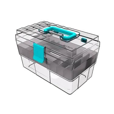 Imagem de Kit Multifuncional para Pesca Dentária com Bolsa Cosmética Durável - Portátil para Acessórios de Pesca Dentária e Organização de Produtos de Beleza(Azul Tiffany)