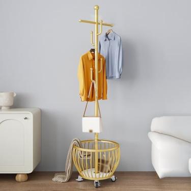 Imagem de Suporte para chapéu, cabideiro, chão, quarto, cabide para roupas domésticas, cabideiro, vertical, simples, cabideiro, sala de estar, sala de estar, corredor, árvore, dourado