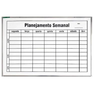 Imagem de Lousa De Aluminio Planejamento Semanal 90x60 cm – Quadro Branco para Organização de Rotina, Estudos e Trabalho,