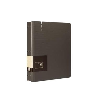 Imagem de Organizador de arquivos 80 páginas, pasta de arquivos A4 com inserções transparentes, armazenamento de arquivos de dados espesso, material de escritório, material de escritório (cinza)