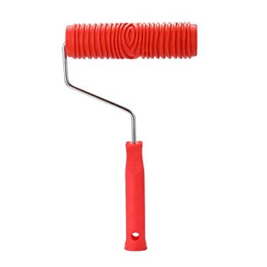 Imagem de Rolo de Pintura Borracha 7 Polegadas com Padrão Textura Embossada para Fundo Decorativo Residencial Pincel Intercambiável e Limpável Fácil Usar