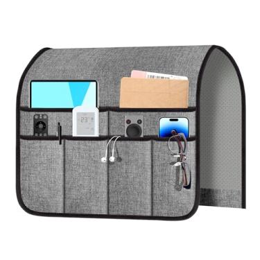 Imagem de Meeall Suporte de poltrona e controle remoto para sofá e poltrona reclinável | Organizador de apoio de braço antiderrapante com 6 bolsos para controle remoto de TV, telefone, tablet, revista e mais