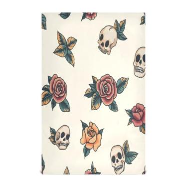 Imagem de xigua Conjunto de 1 panos de prato de cozinha vintage de tatuagem antiga, macios e altamente absorventes de secagem rápida para limpeza de pratos e limpeza à mão, 71 x 45 cm