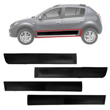 Imagem de Friso Lateral Sandero Largo 2008 A 2014 Preto Fosco