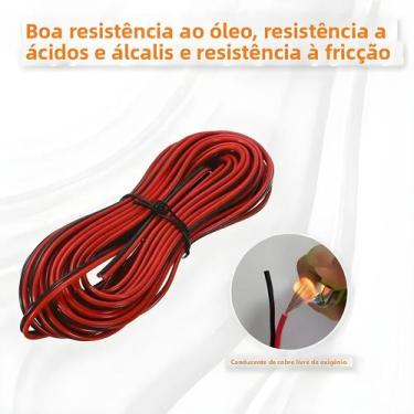 Imagem de Cabo De Áudio Vermelho E Preto 5/10m 2x0.3mm/2x0.5mm Cobre Estanhado 2