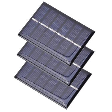 Imagem de plplaaoo 3 peças 100 MA 0,3 W painel solar de polissilício carregador de placa de alimentação de alta eficiência para pequenos aparelhos de energia luzes de emergência ventiladores elétricos silicone
