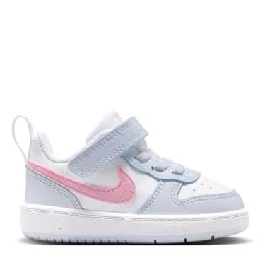 Imagem de Nike Tênis masculino Court Borough Low Essential+ (infantil), Branco/Gancho Rosa/Cinza Futebol Americano, 17