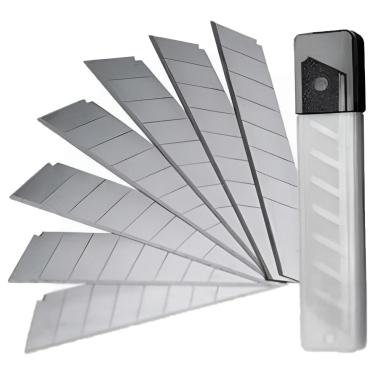 Imagem de LÂMINA Para ESTILETE Largo 18mm Blister com 10 Unidades / Peças de Reposição REFIL Uso Todas Marcas Leoarte REF. 91428