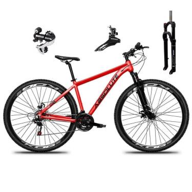 Imagem de Bicicleta Aro 29 Absolute Nero 5 Câmbio Shimano 24v Acera K7 Garfo Trava Freio A Disco - Vermelho Tam.17
