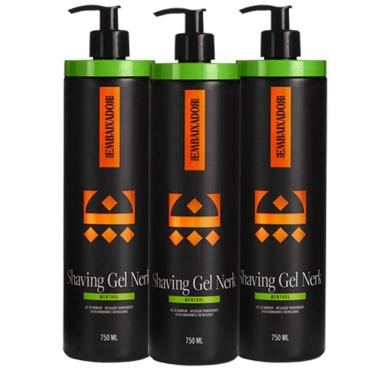 Imagem de Kit 3 Shaving Gel De Barbear Nerk Menthol Embaixador 750Ml