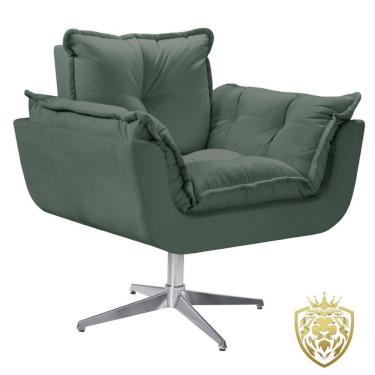 Imagem de Poltrona Opalla Giratória Alumínio Suede D Salla Cor: Verde