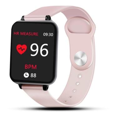 Imagem de Relógio Smartwatch Monitor Cardíaco Pressão Sangue Rosa