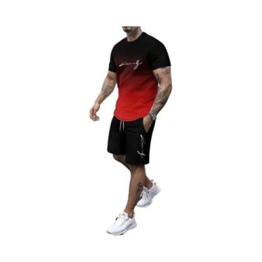 Imagem de Conjunto De Roupas Esportivas Masculinas De Verão, Camiseta E Shorts I