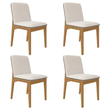 Imagem de Kit 4 Cadeiras Estofadas Windsor Clean Cinamomo/bouclé Off - M.a
