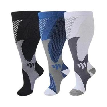 Imagem de Meias De Compressão plus Size Para Panturrilhas Largas 3XL-7XL 15-20mm