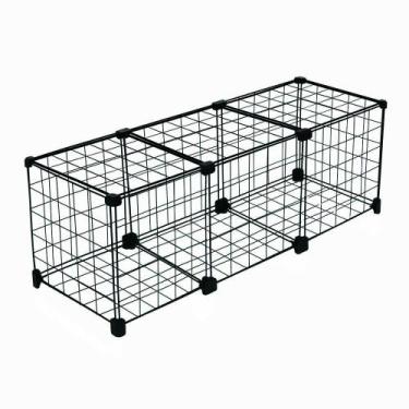 Imagem de Cercado Gaiola para Porquinho da Índia Coelho 30x90cm Preto com Fundo 