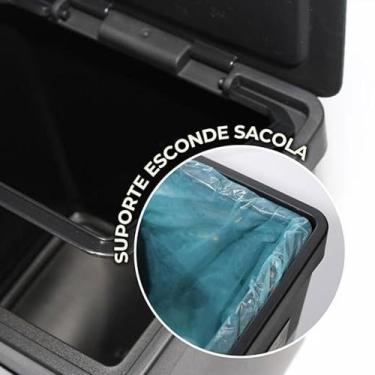 Imagem de Kit 2 Lixeira 3,5 L Com Tampa Cozinha Pia Bancada Branco - Paramount