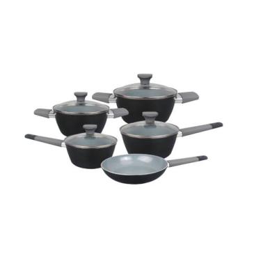 Imagem de Jogo De Panelas 5 Peça- Revestimento Cerâmico Preta- BACCANI