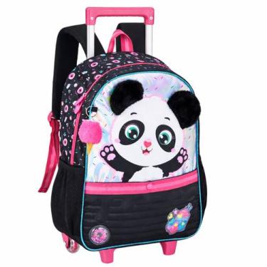 Imagem de Mochila Escolar Rodinhas Panda Feminina Clio Style Kids