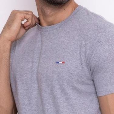 Imagem de Camiseta Masculina Básica Vih Triny com Bordado Algodão Premium França-Masculino