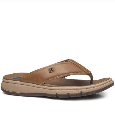 Imagem de Chinelo Pegada Masculino em Couro Tabaco 134305-02-Masculino